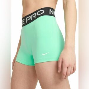 Nike [XS] Women's Pro 3'' Training Shorts, Green Glow/Black/White